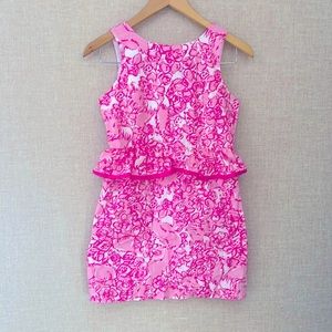 Lilly pulitzer pink and white girls dress size 12